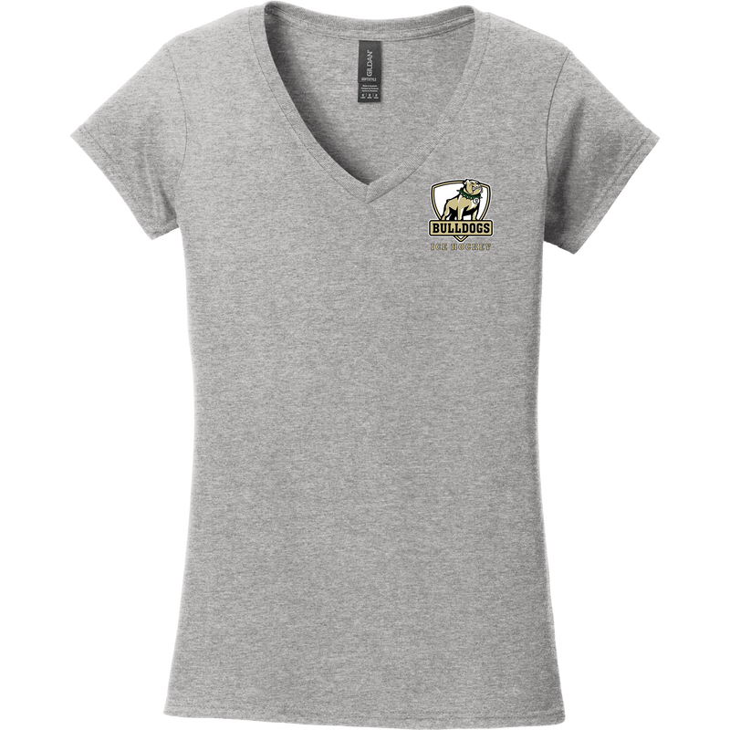 HVM Bulldogs Softstyle Ladies Fit V-Neck T-Shirt