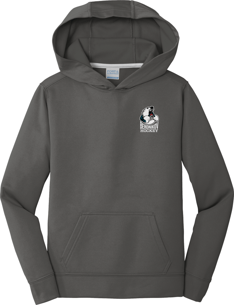 Berdnikov Bears Youth Performance Fleece Pullover Hooded Sweatshirt