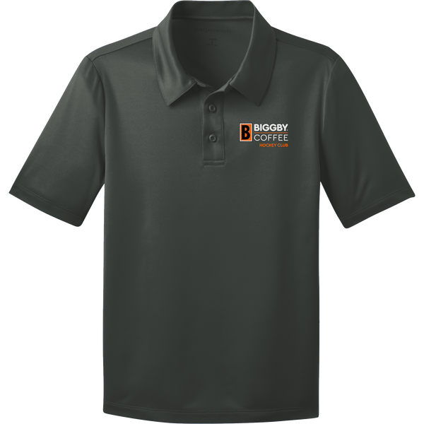 Biggby Coffee Hockey Club Youth Silk Touch Performance Polo