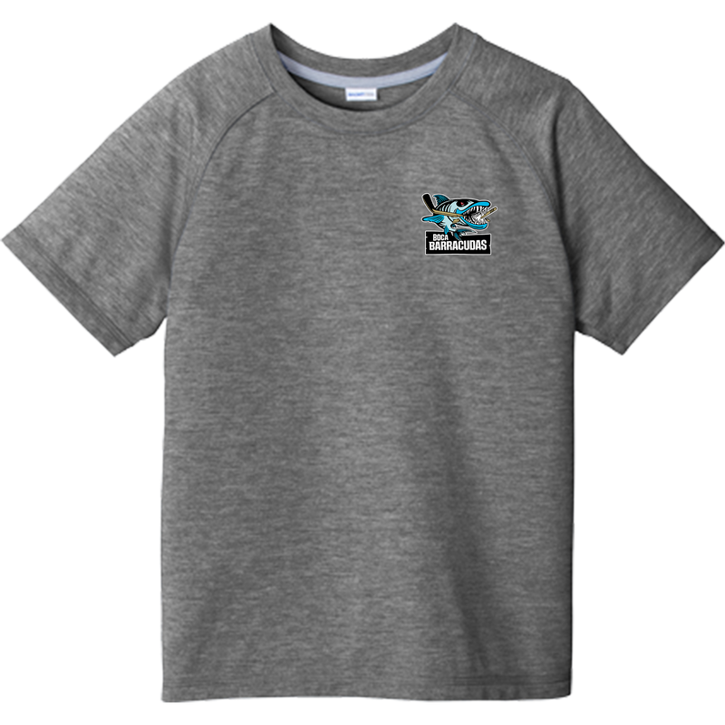 Boca Barracudas Youth PosiCharge Tri-Blend Wicking Raglan Tee